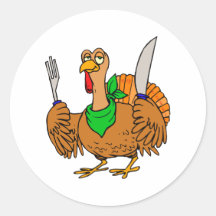 Tory Turkey Round Stickers
