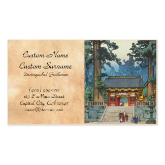 Toshogu Shrine Hiroshi Yoshida japanese fine art Business Card Templates