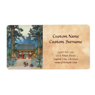 Toshogu Shrine Hiroshi Yoshida japanese fine art Custom Shipping Labels