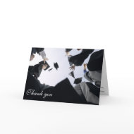 Tossing graduation cap thank you greeting card card