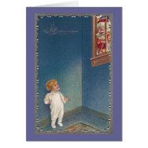 Tot Caught Out of Bed Christmas Eve Greeting Cards