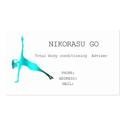 Total body conditioning business card (front side)