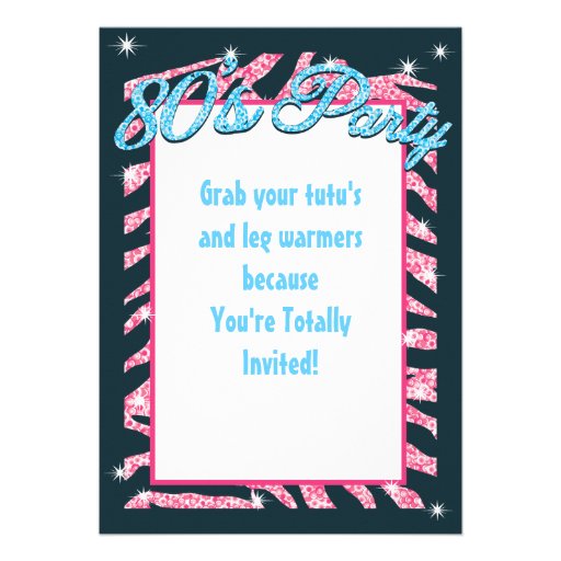 Totally 1980's Party Invitations
