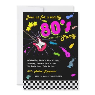 Totally 80's Birthday Party Invitations invitation