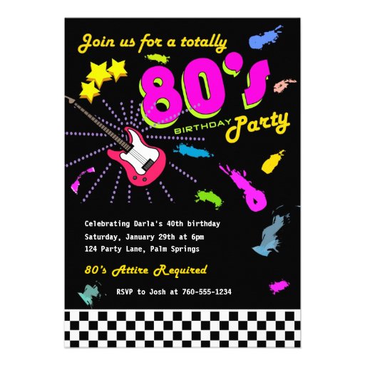 Totally 80's Birthday Party Invitations