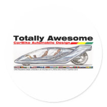 Totally Awesome Carbike v1 Round Sticker