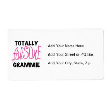 Totally Awesome Grammie Pink T-shirts Gifts Shipping Labels
