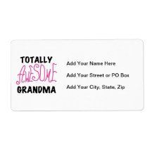 Totally Awesome Grandma - Pink Tshirts and Gifts Shipping Labels