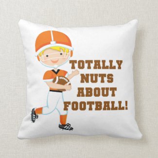 Totally Nuts About Football Throw Pillow
