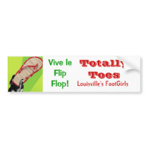 Totally Toes Flip Flop Bumper bumper stickers by totallytoes Totally Toes Flip Flop Bumper bumper stickers
