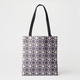 Tote Bag (ao) - Purple White Kaleidoscope Pattern