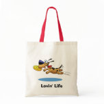 Tote Bag - Lovin' Life w/ Cartoon Dog bags