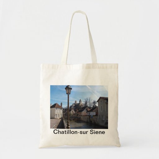 Tote bag of medeaval Chatillon-sur-Siene Burgundy.