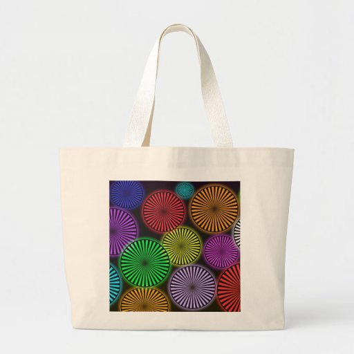 Tote bag with neon wheels.