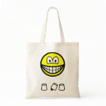 Con man smile   tote_bags