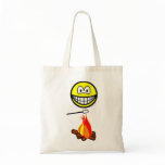 Campfire marshmallow smile   tote_bags