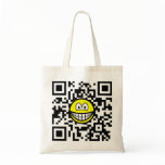 Qr Code smile 2D barcode  tote_bags