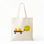 Pulled in red wagon emoticon   tote_bags