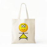 Stickfigure emoticon woman  tote_bags