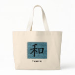 Tote Bags Chinese Symbol For Peace On Turquoise bags