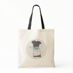 Tote Gray Circle Graphic Canvas Bag