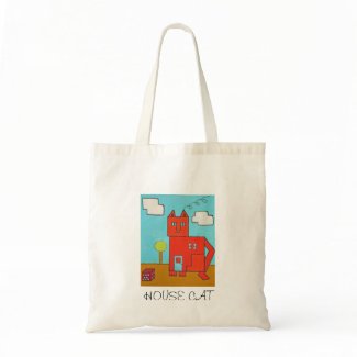 Tote, small, Cat art