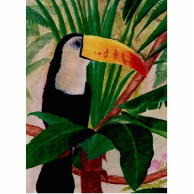 Tropical Bird Painting on Toucan Bird Tropical Jungle Scenic Earth Painting Photo Cutouts From