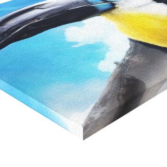 Toucan in Misty Air digital tropical bird painting Stretched Canvas Prints