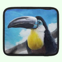 Toucan in Misty Air digital tropical bird painting ipad sleeves
