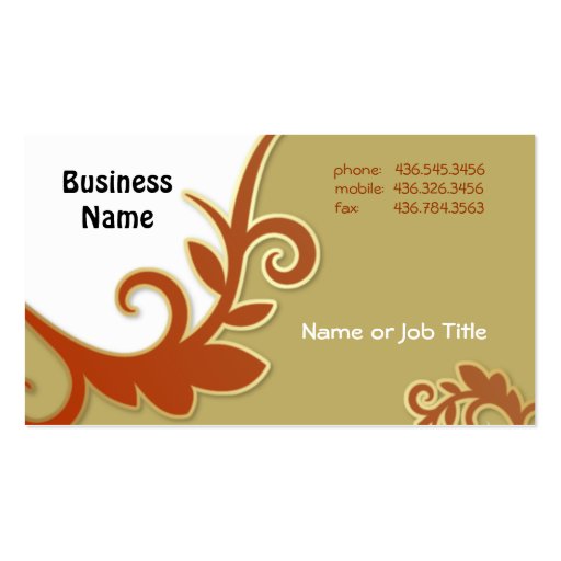 Touch of Class Business Card Templates (front side)