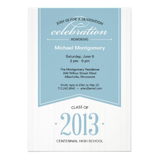 Touch of Class Graduation Party Invitation (front side)