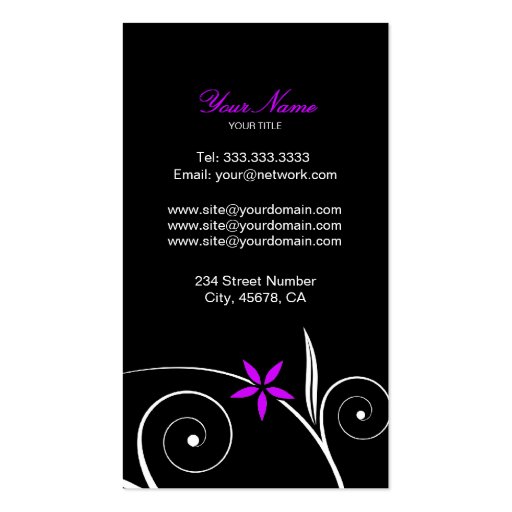 Touch of Pink Business Card Template (back side)