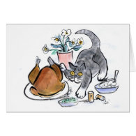 Touch the Turkey - scat cat Cards