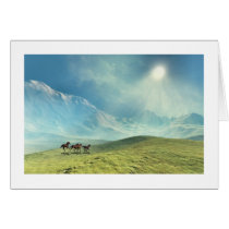 western, horses, mustangs, mountains, inspirational, cowboy, men, Card with custom graphic design