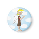 Tough Angel with heart tattoo magnet
