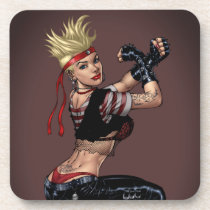 drawing, girl, punk, rock, yin, yang, leather, fight, boots, goth, woman, blond, al rio, [[missing key: type_fuji_coaste]] with custom graphic design