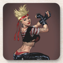 drawing, girl, punk, rock, yin, yang, leather, fight, boots, goth, woman, blond, al rio, [[missing key: type_fuji_coaste]] com design gráfico personalizado