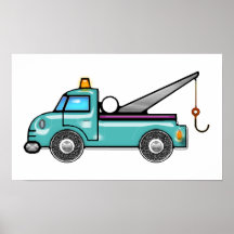 Tough Blue Tow Truck Poster