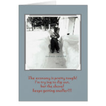 Tough Economy Boy Shoveling snow cards