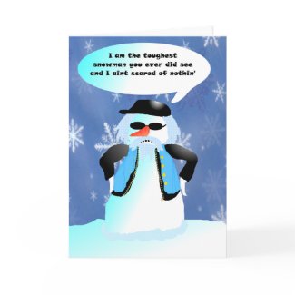 Tough guy snowman card