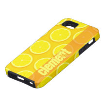 Tough lemon slice bright yellow name iphone5 case iPhone 5 cover