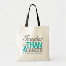Tougher Than Cancer - Ovarian Cancer Canvas Bags