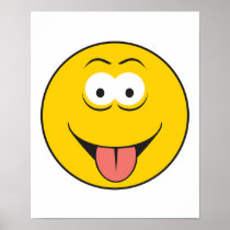 Tounge Out Smiley Face Print