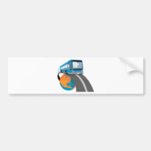 tour bus coach transport world travel bumper sticker