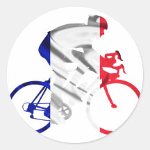 Tour de france cyclist round sticker