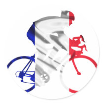 Tour de france cyclist round sticker