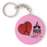 Tour De France Paris Heart Keychain