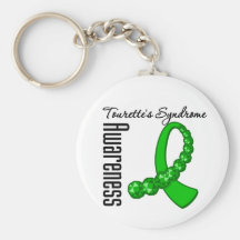 Tourette Syndrome Awareness Gemstone Ribbon Key Chains