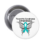 Tourette Syndrome Awareness Tattoo Butterfly Pinback Buttons