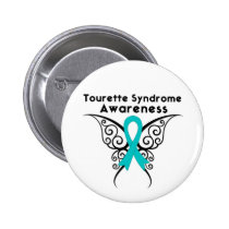 Tourette Syndrome Awareness Tattoo Butterfly Pinback Buttons